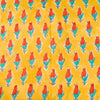 Pure Cotton Jaipuri Yellow With Orange Flower Buds Motif Hand Block Print Fabric
