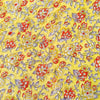 Pure Cotton Jaipuri Yellow With Reddish Orange Yellow Flower Jaal Hand Block Print blouse Fabric( 95 cm )