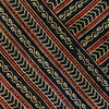 Pure Cotton Kaatha Ajrak With Intricate Stripes Hand Block Print Fabric
