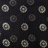 Pure Cotton Kaatha Black And White With Chakra Flowers Hand Block Print Fabric