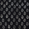 Pure Cotton Kaatha Black With Tiny White Kairi Hand Block Print Fabric