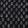Pure Cotton Kaatha Black With Tiny White Kairi Hand Block Print blouse Fabric ( 1.28 meter )