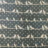 Pure Cotton Kaatha Grey With Birds On A Wire Hand Block Print Fabric