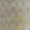 Pure Cotton Kaatha Grey With Gold Intricate Kairi Hand Block Print Blouse Fabric (80 Cm)