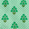 Pure Cotton Kaatha Mint Green Self Design And Mughal Flower Motif Hand Block Print Fabric
