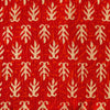 Pure Cotton Kaatha Red With Orange Self Design And Beige Motif Hand Block Print Fabric