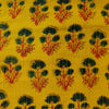 Pure Cotton Kaatha Turmeric Dyed With Dahlia Hand Block Print Blouse Piece Fabric ( 1 Meter )