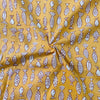 Pure Cotton Kaatha Yellow With Fish Hand Block Print Fabric