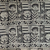 Pure Cotton Kalamkari Black Multi Tile Hand Block Print Fabric