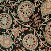 Pure Cotton Kalamkari Black With Grey And Pink Jaal Hand Block Print Fabric