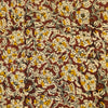 Pure Cotton Kalamkari Brown With Grey Beige And Mustard Jaal Hand Block Print Fabric