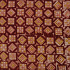 Pure Cotton Kalamkari Brown With Mustard Pink Cream Squares And Diamonds Hand Block Print Fabric