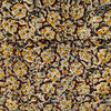 Pure Cotton Kalamkari Brown With Traditonal Mustard Flower Jaal Hand Block Print Fabric