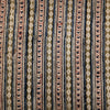 Pure Cotton Kalamkari Cream Green Blue Rust Border Stripes Hand Block Print Fabric