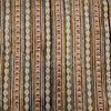 Pure Cotton Kalamkari Cream Mustard Grey Rust Border Stripes Hand Block Print Fabric