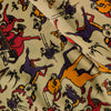 Pure Cotton Kalamkari Cream With Deers And Camels Print Fabric