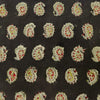 Pure Cotton Kalamkari Dark Brown With Intricate Tiny Kairi Hand Block Print Fabric