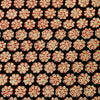 Pure Cotton Kalamkari Dull Black Rust Outlined Flower Motif Hand Block Print Fabric