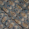 Pure Cotton Kalamkari Grey With Kairi Motif Hand Block Print Fabric