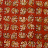 Pure Cotton Kalamkari Madder With Baby Elephant Hand Block Print Fabric