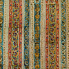 Pure Cotton Kalamkari Maroon Blue Intricate Stripes Hand Block Print Fabric