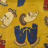 Pure Cotton Kalamkari Mustard Mudra Print blouse piece Fabric (1 meter)