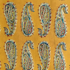 Pure Cotton Kalamkari Mustard With Intricate Kairi Hand Block Print Fabric