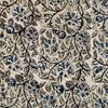 Pure Cotton Kalamkari Off White With Blue And Grey Jaal Hand Block Print Fabric