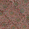 Pure Cotton Kalamkari Peach With Floral Jaal Hand Block Print Fabric