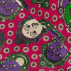 Pure Cotton Kalamkari Pink With Dancers Print Fabric