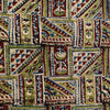 Pure Cotton Kalamkari Rust And Green Tribal Tiles Hand Block Print Blouse Fabric ( 95 CM )