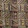 Pure Cotton Kalamkari Rust And Green Tribal Tiles Hand Block Print Blouse Piece Fabric ( 1 meter )
