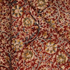 Pure Cotton Kalamkari Rust With Heavy Floral Mustard Green Blue Jaal Hand Block Print Fabric