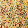 Pure Cotton Kalamkari Sandy Yellow With Wild Flower Jaal Hand Block Print Fabric