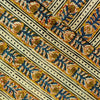 Pure Cotton Kalamkari Stripes With Mustard And Blue Intricate Stripes Hand Block Print Fabric