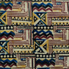 Pure Cotton Kalamkari Tribal Brown Black Blue Mustard Geometric Hand Block Print Fabric