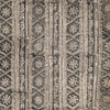 Pure Cotton Kalamkari With Beige Grey Border Stripes Hand Block Print Fabric