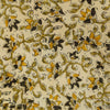 Pure Cotton Kalamkari With Black And Mustard Kalamkari Jaal Hand Block Print Fabric