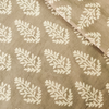 Pure Cotton Kashish With Cream Fern Plant Hand Block Print Fabric