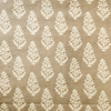 Pure Cotton Kashish With Cream Fern Plant Hand Block Print Fabric