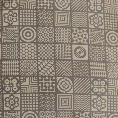 Pure Cotton Kashish With Multi Square Blocks Hand Block Print Fabric