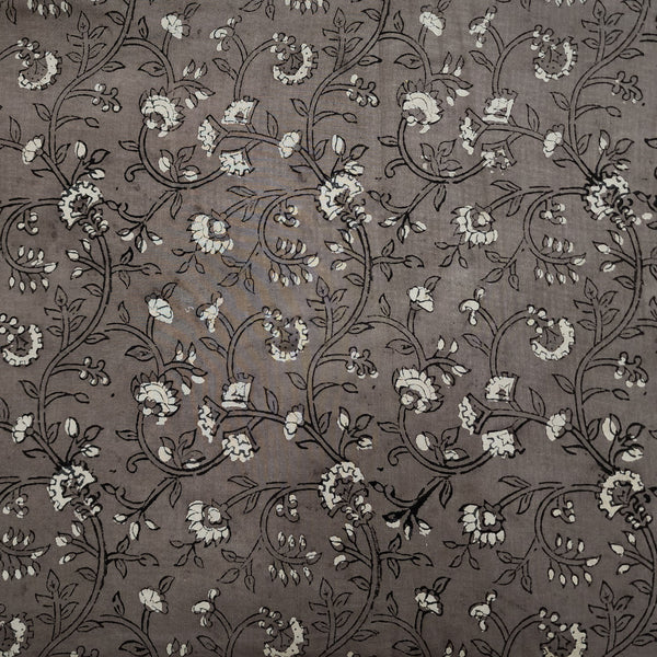 Pure Cotton Kashish With Small Flower Jaal Hand Block Print Fabric