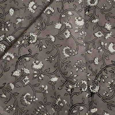 Pure Cotton Kashish With Small Flower Jaal Hand Block Print Fabric