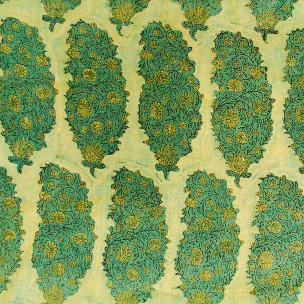 Pre-cut Pure Cotton Light Ajrak Dabu Soft With Long Mughal Motifs Hand Block Print Fabric (1.80 meter)