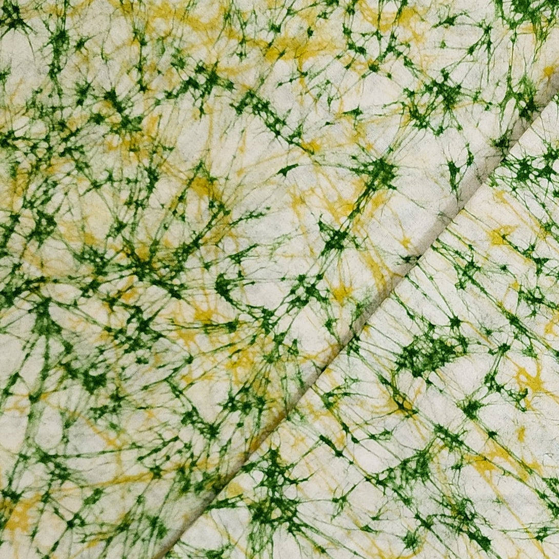 Pure Cotton Light Batik Light Green With Lime Yellow Texture Handmade ...