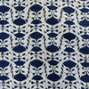 Pure Cotton Light Indigo With Floral Jaal Stripes Hand Block Print Fabric