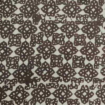 Pure Cotton Light Kashish With Dark Kashish Floral Motifs Hand Block Print Fabric