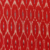 Pure Cotton Light Red Ikkat With Grey Honey Comb Weave Woven Fabric