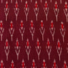 Pure Cotton Maroon Fine Mercerised Ikkat With Cream Plant Weave Woven Blouse Fabric ( 1 Meter )