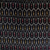 Pure Cotton Mercerised Ikkat Black With Red Yellow Cream Comb Woven Fabric